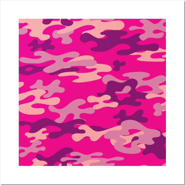 Pink Camouflage Wall Art by MZeeDesigns